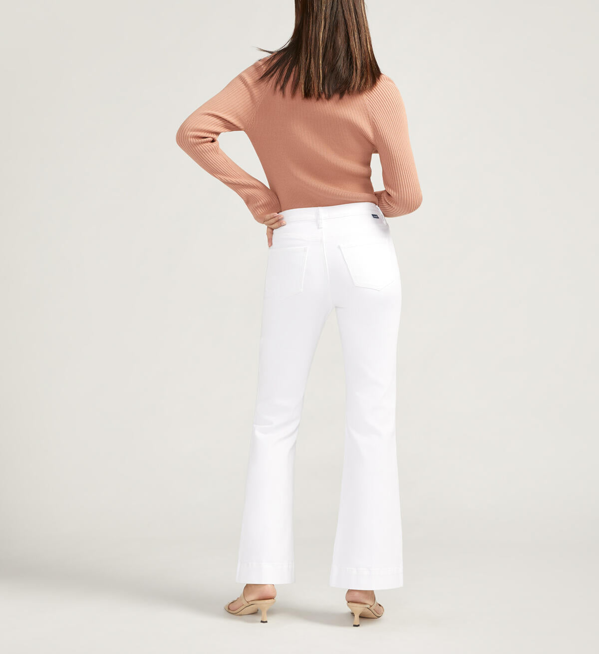 JAG White Kait Mid Rise Flare Pants