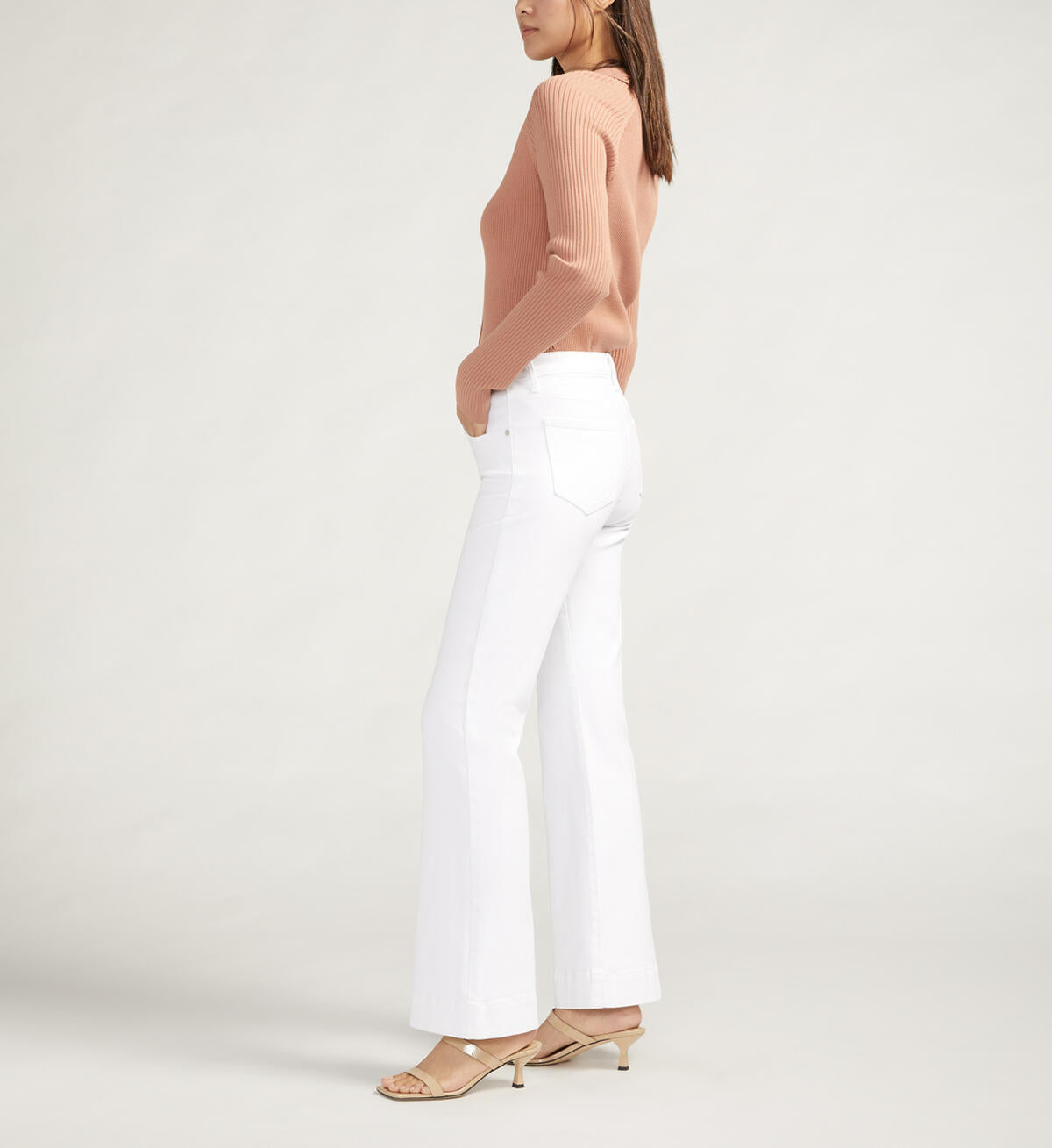 JAG White Kait Mid Rise Flare Pants