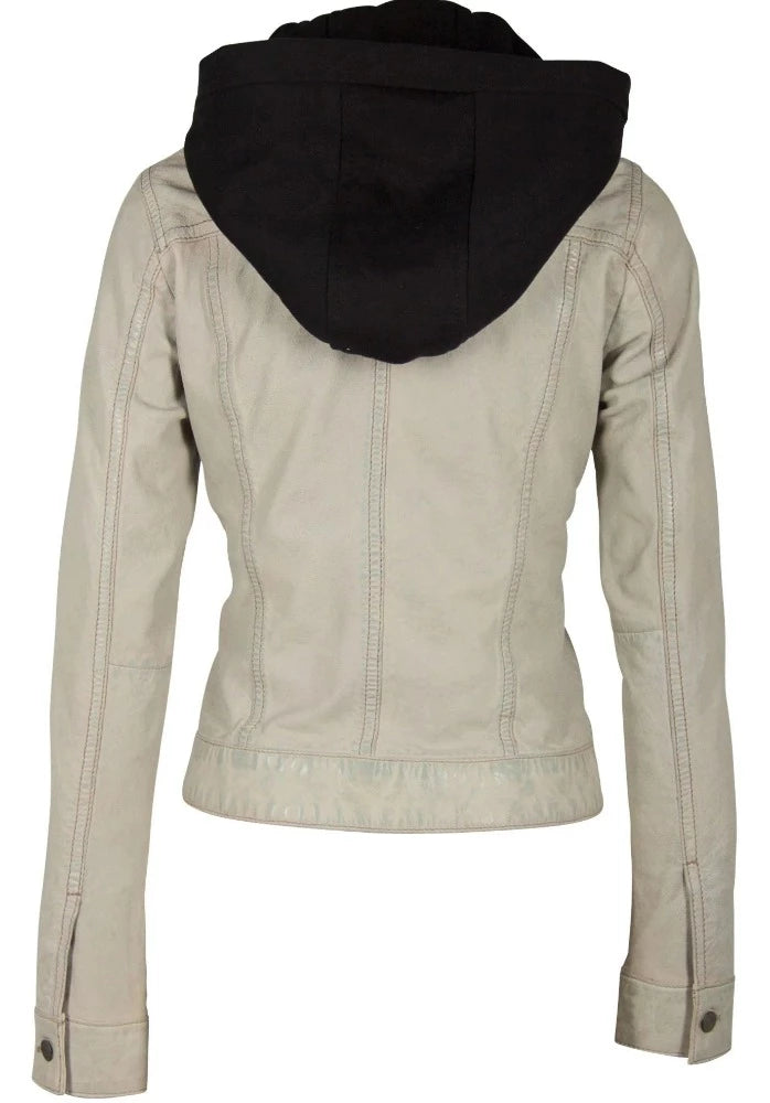 Jenny Leather Jacket in Natural
