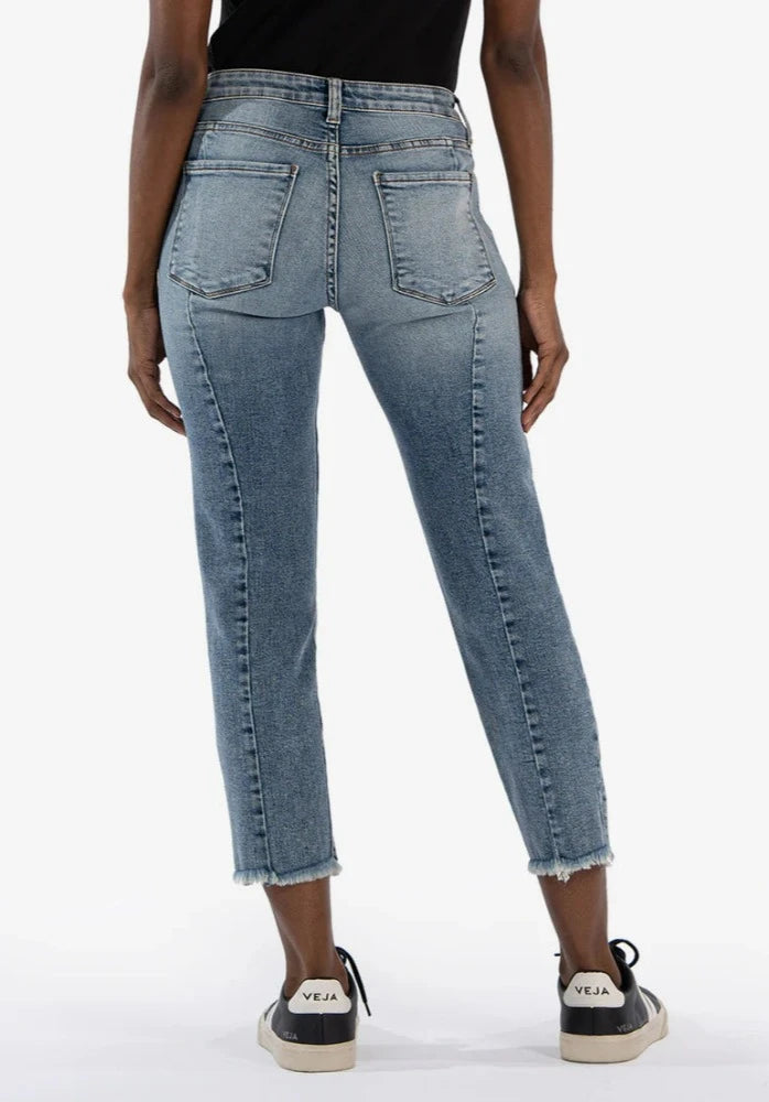 Kut Rachael High Rise Fab Ab Ankle Straight Leg- Heavenly Wash