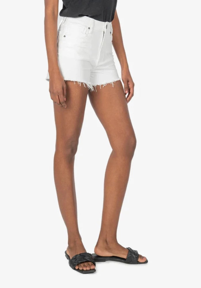KUT High Rise Jane Shorts (Optic White)