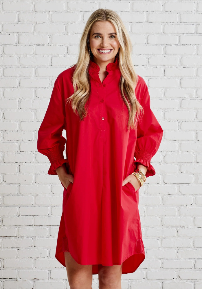 kimberly red dress Kimberly Dress with Velvet Red