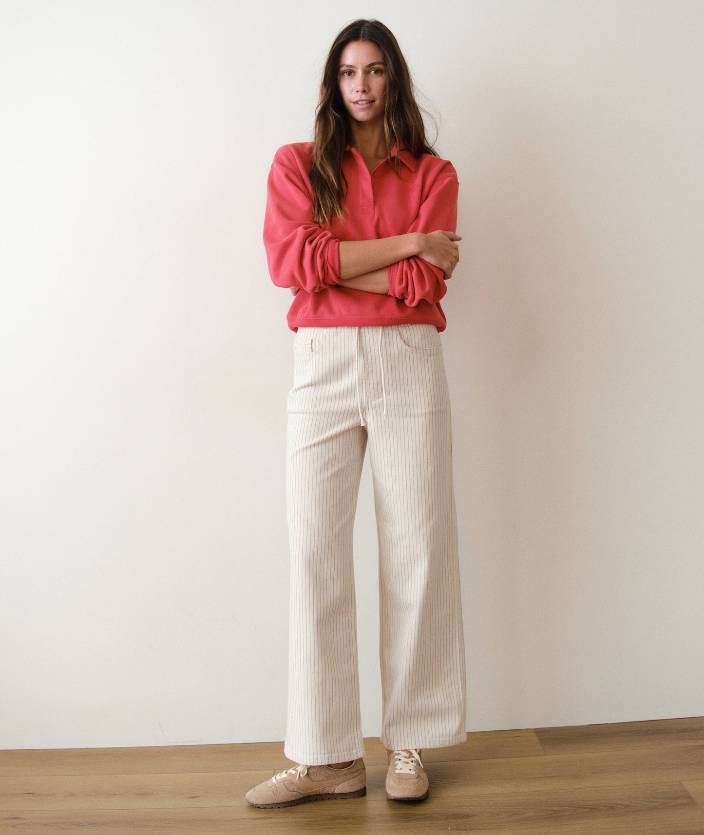 Marine Layer Ella Wide Leg Pants Ticking Stripe