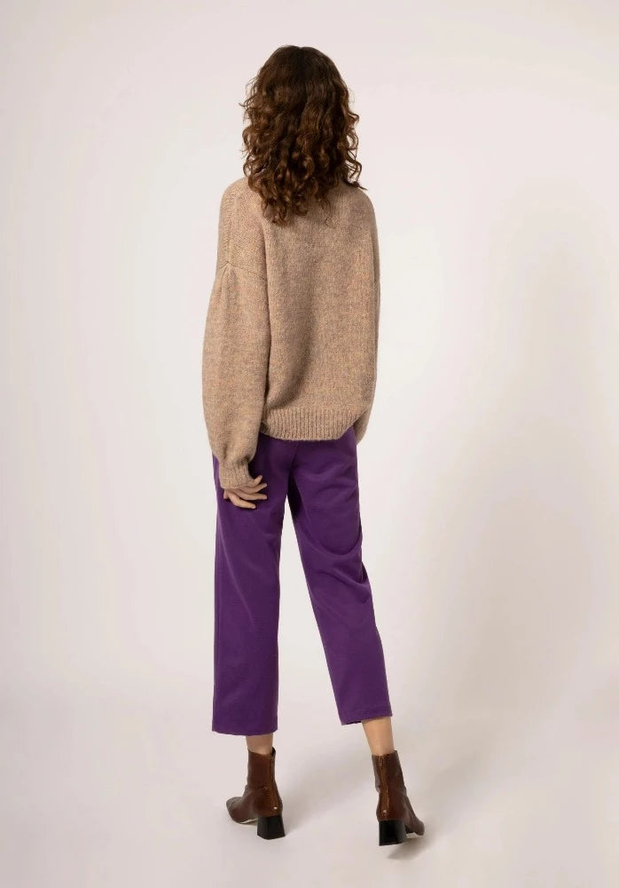 Naiana Beige Mock Turtleneck
