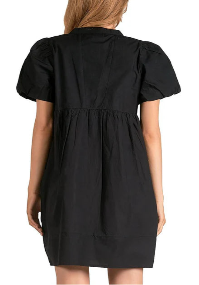 Elan Black V-neck Dress