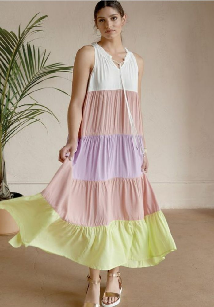 Rio Multicolor Ruffle Dress