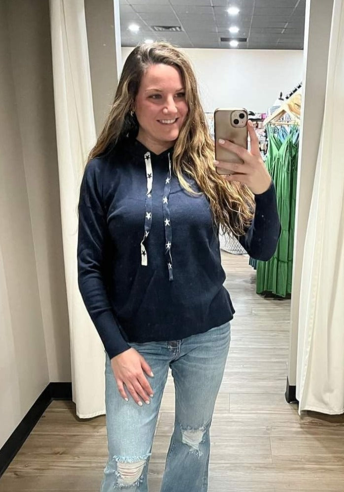 J Society Navy Star Hoodie
