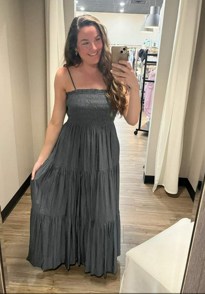 Smocked Open Back Sundress