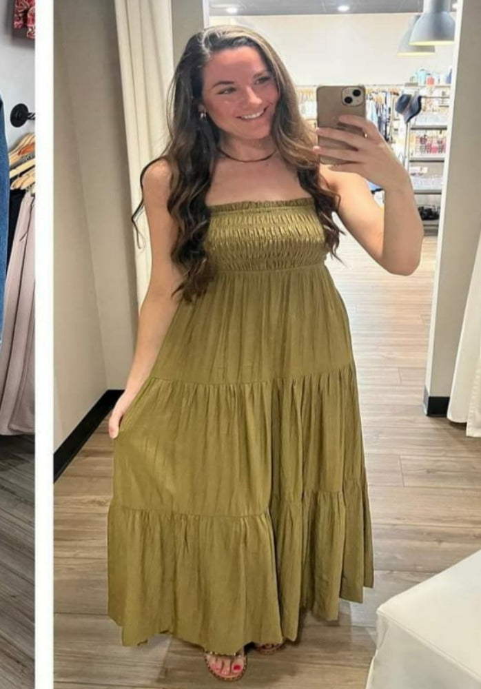 Smocked Open Back Sundress
