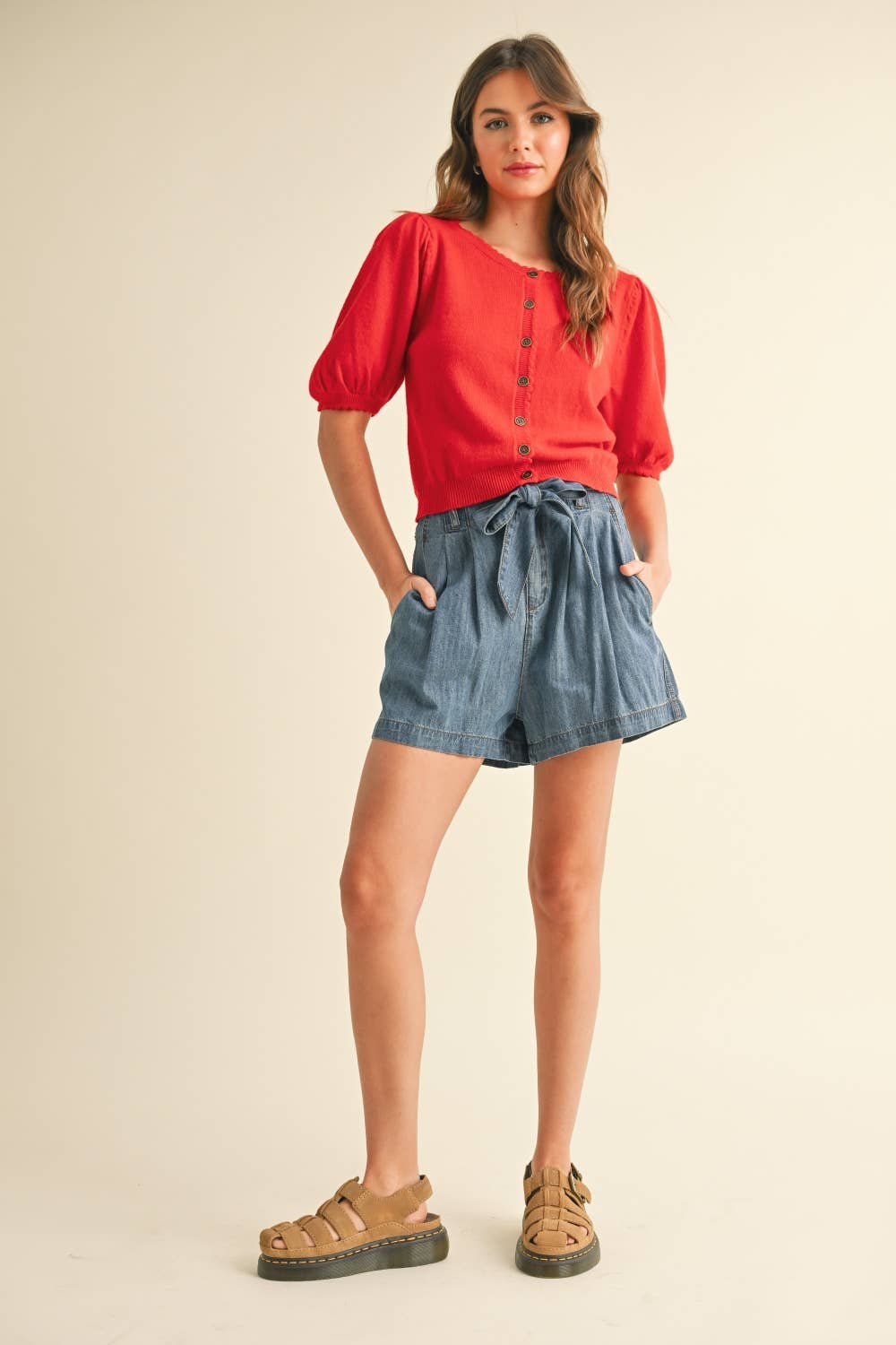 Puff Short Sleeve Cardigan