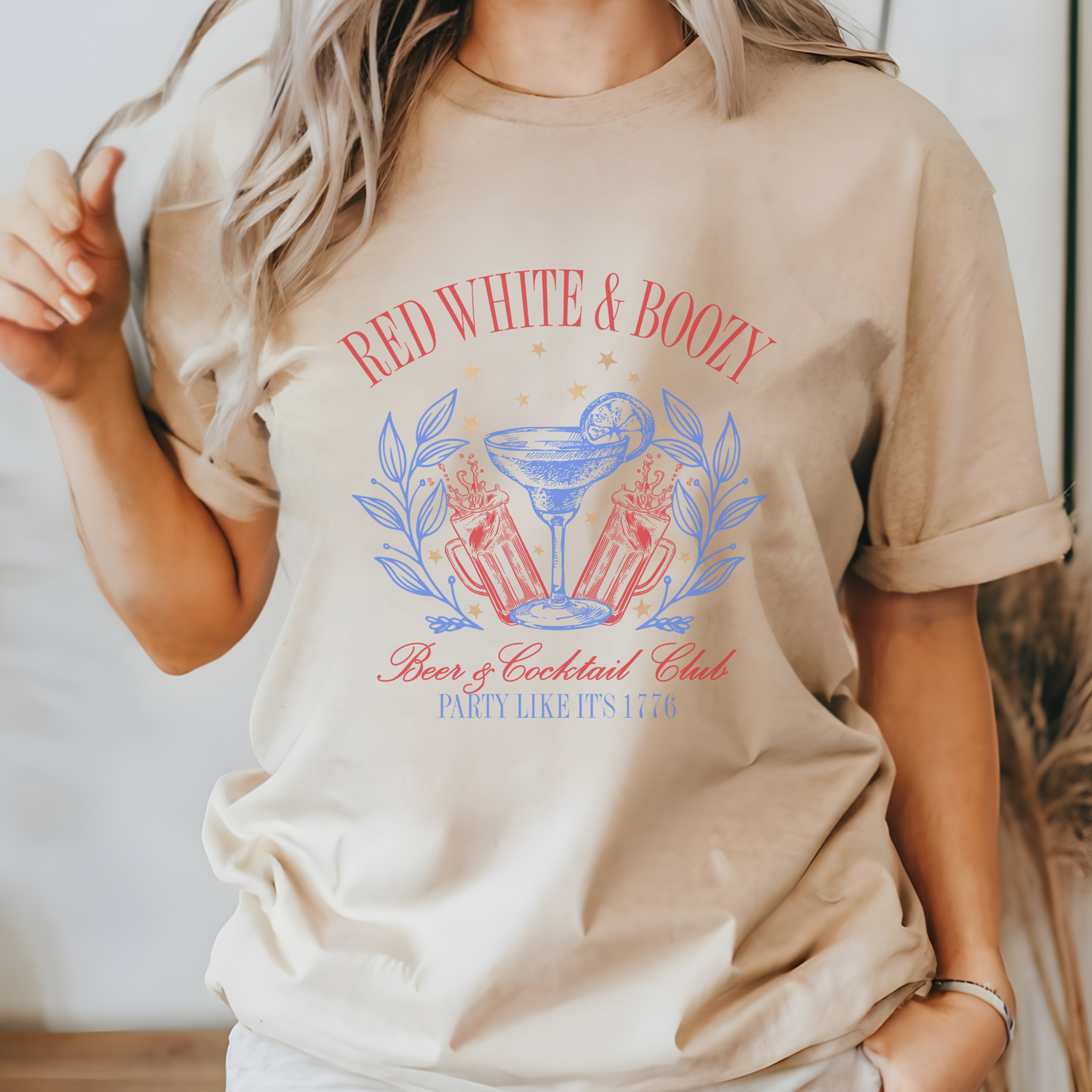 Red White and Boozy Social Club Graphic T-shirt