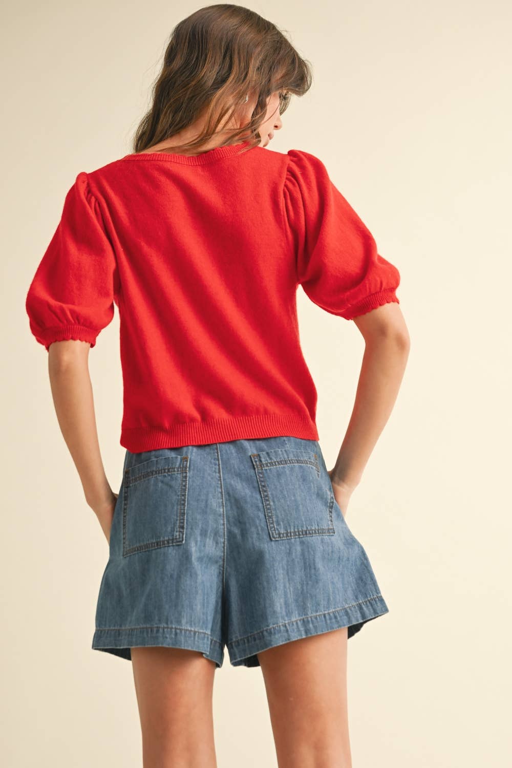 Puff Short Sleeve Cardigan