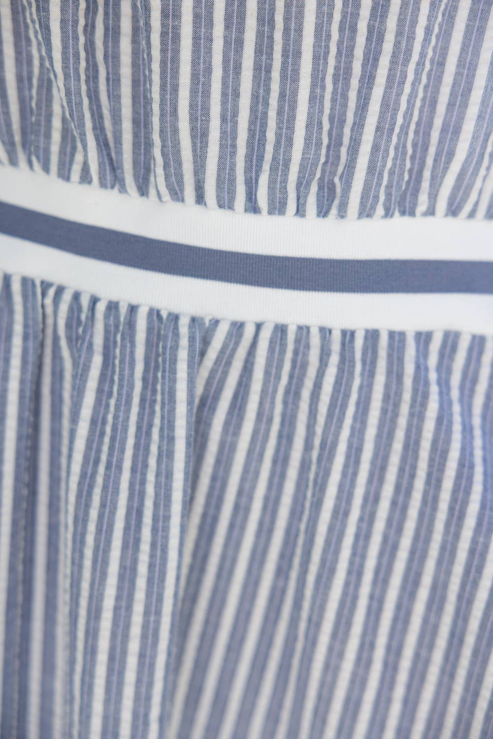 36789 Ruffled Rib Band Detailed Sleeveless Stripe Dress