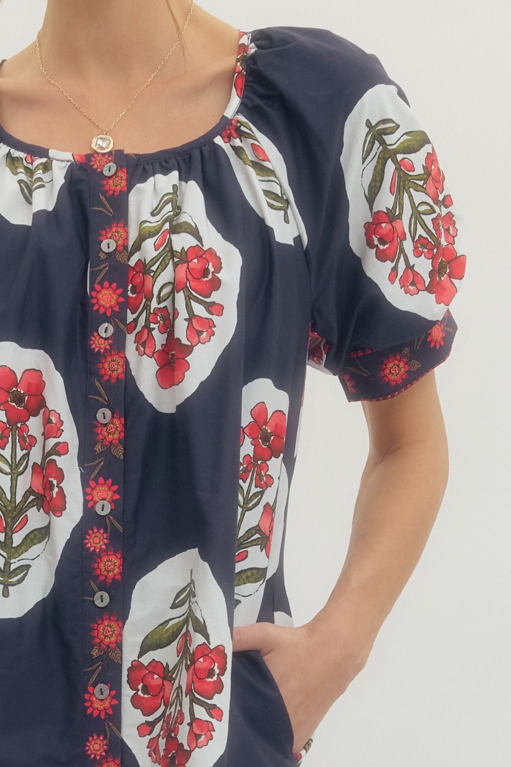 Floral Puff Sleeve Mini