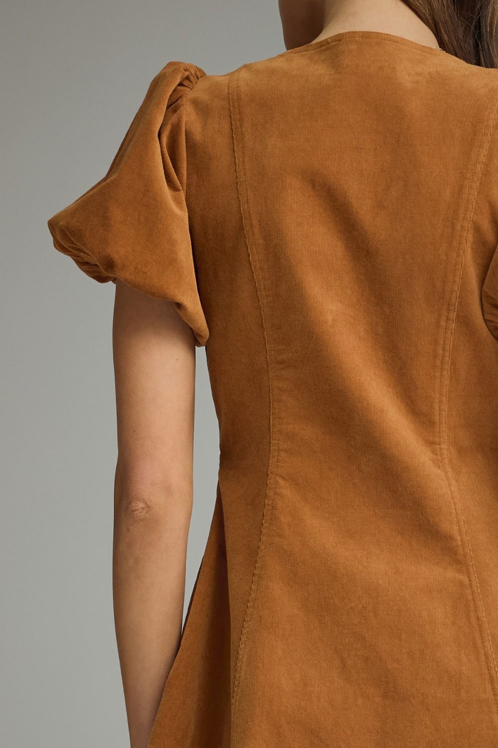 Camel Puff Sleeve Mini
