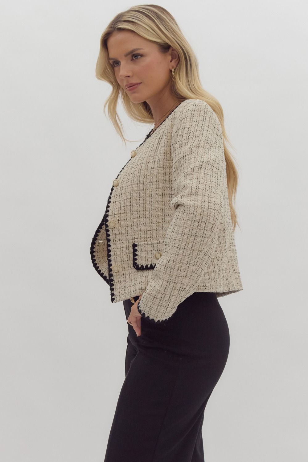 Ecru Plaid Jacket