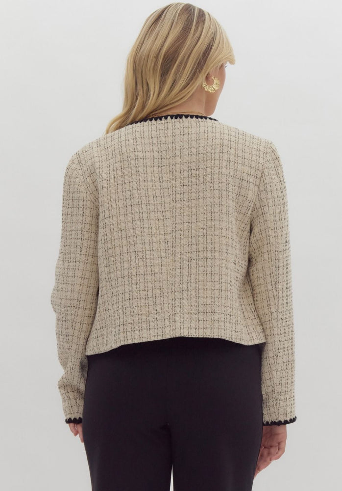 Ecru Plaid Jacket