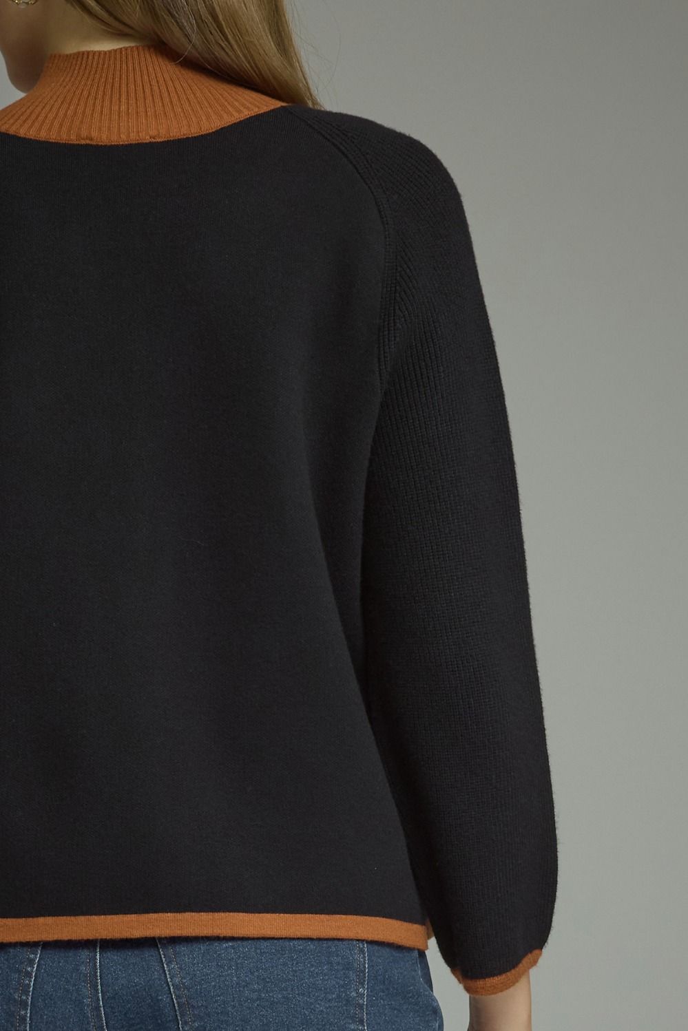 Black and Brown Sweater Jacket