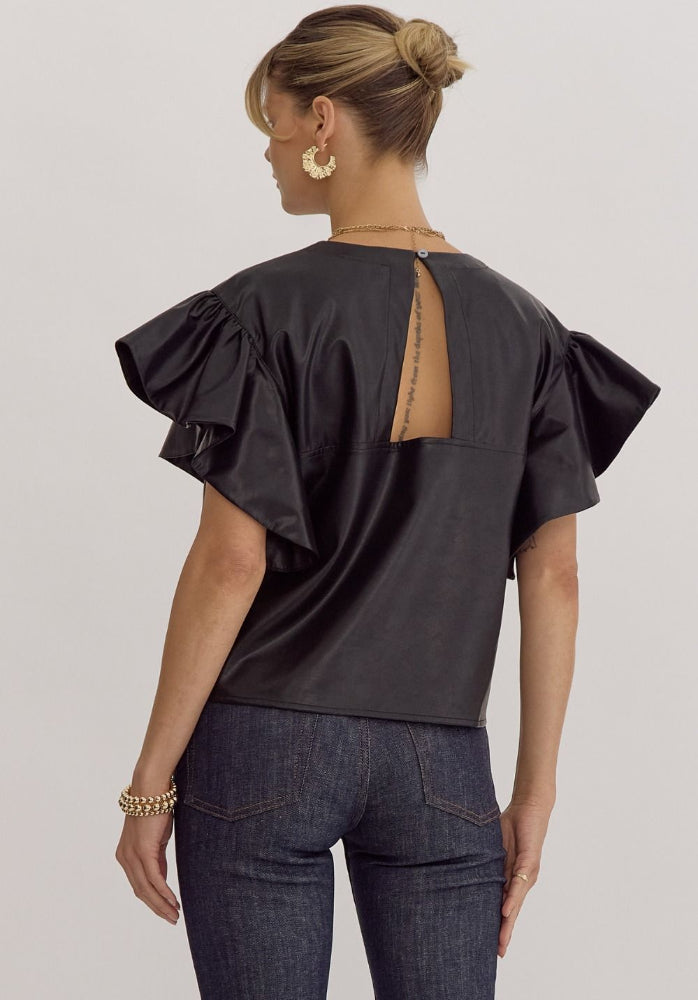Faux V-Neck Top