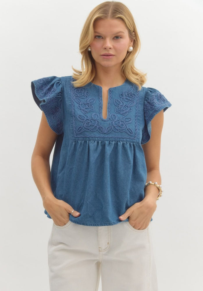 Jenna Denim Top