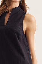 Black Split V Top