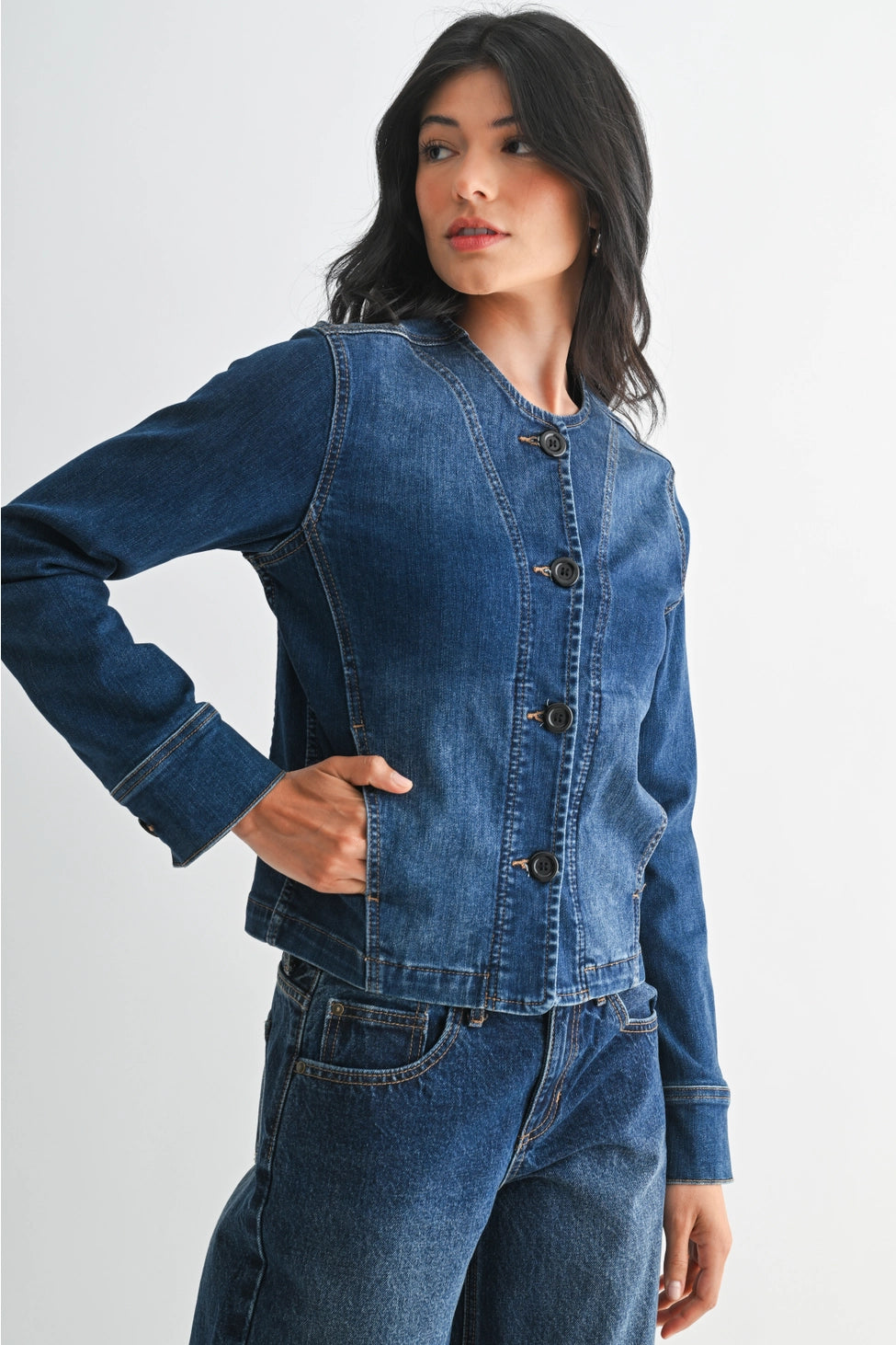 Dark Denim Barrel Jacket