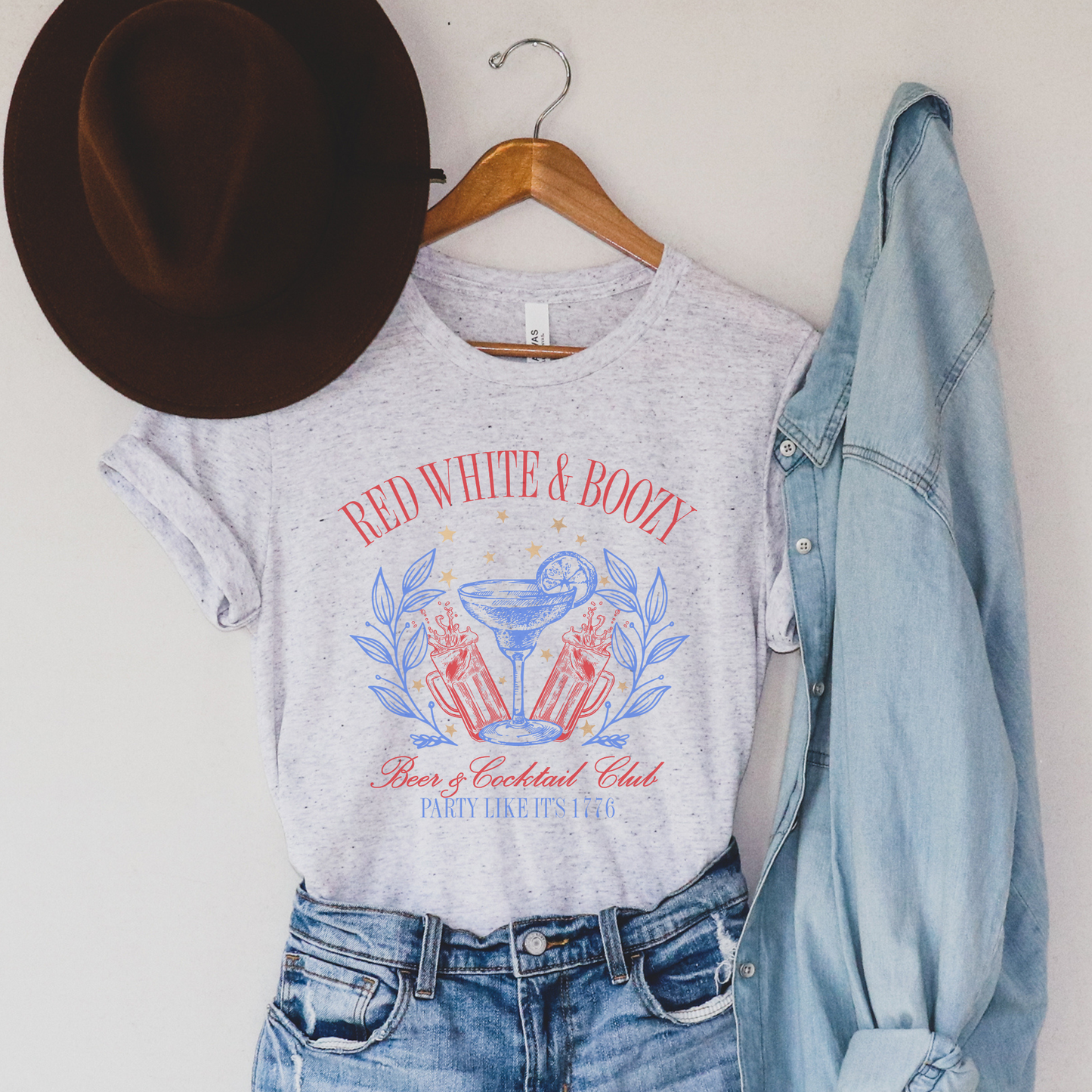 Red White and Boozy Social Club Graphic T-shirt