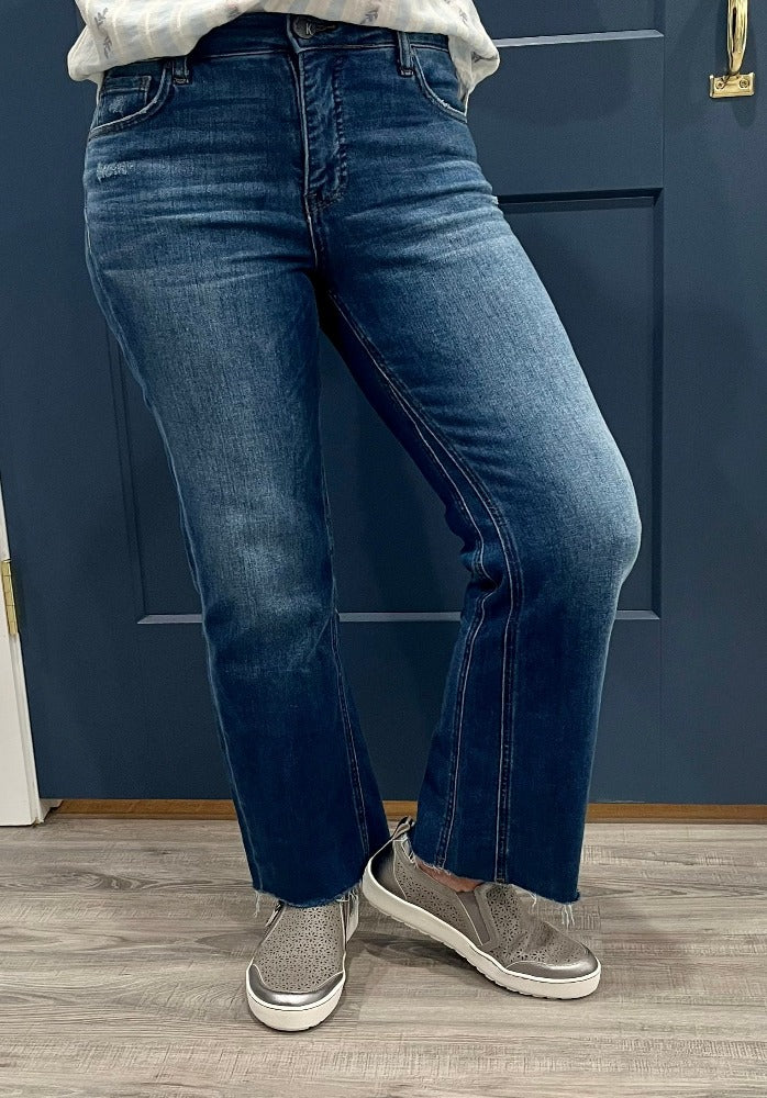Kelsey High Rise Ankle Flare Royal Wash
