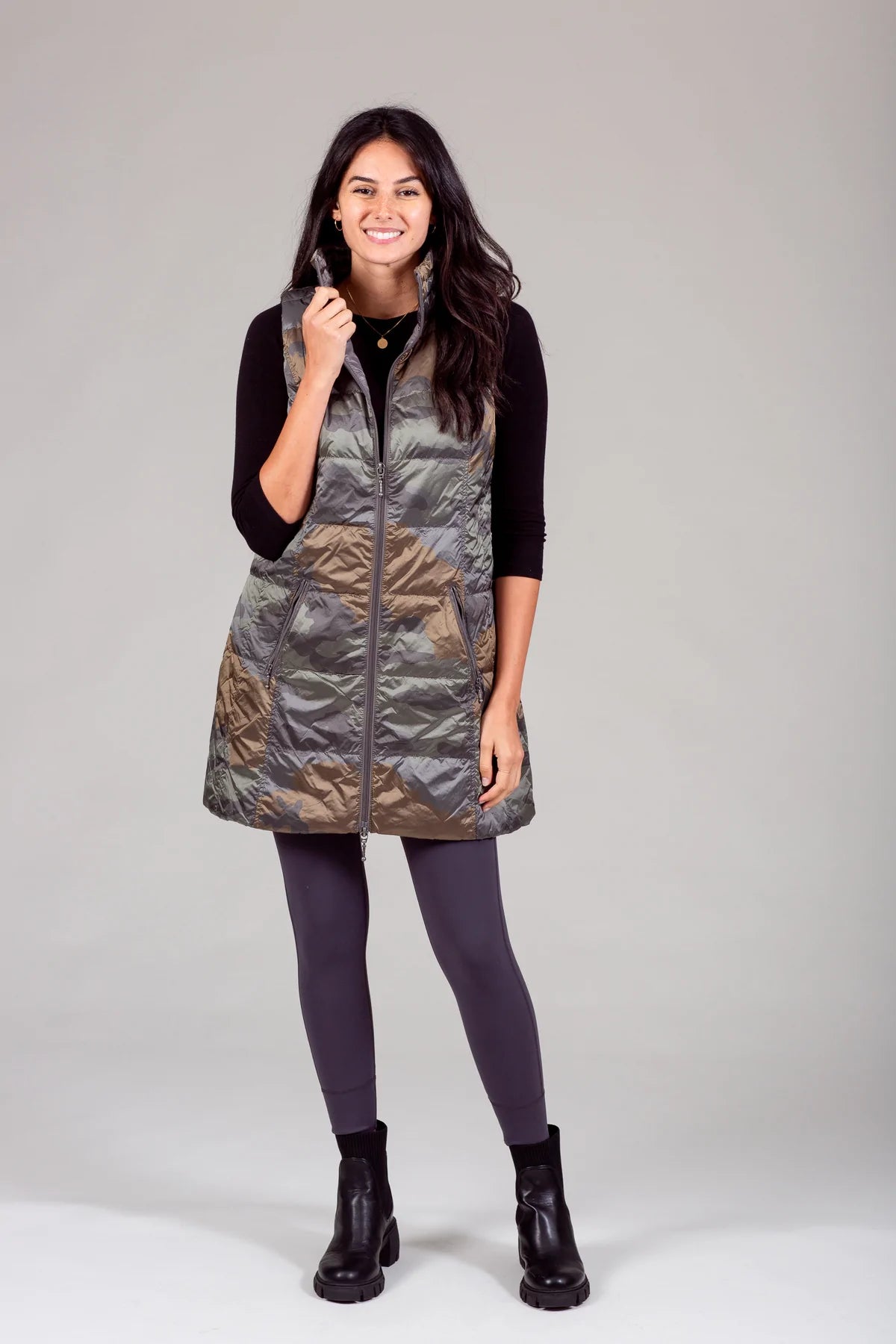 Long Nylon Down Vest