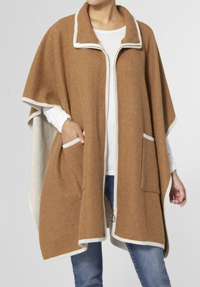 Adrienne Zip Front Oversized Poncho