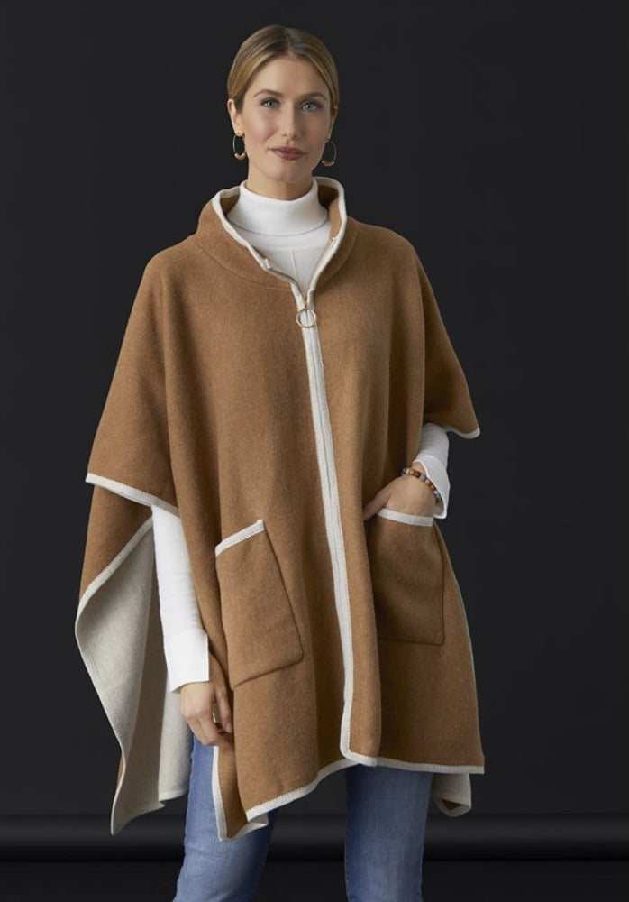 Adrienne Zip Front Oversized Poncho
