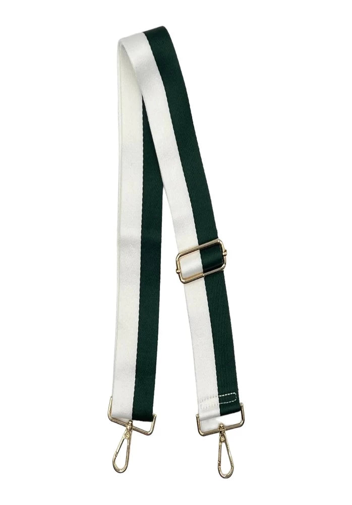 White Stripe/Gold Ahdorned Bag Straps