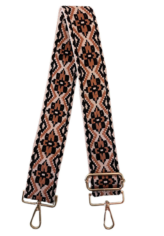 Satisfaction Guaranteed Medallion Camel/Black Ahdorned Bag Straps