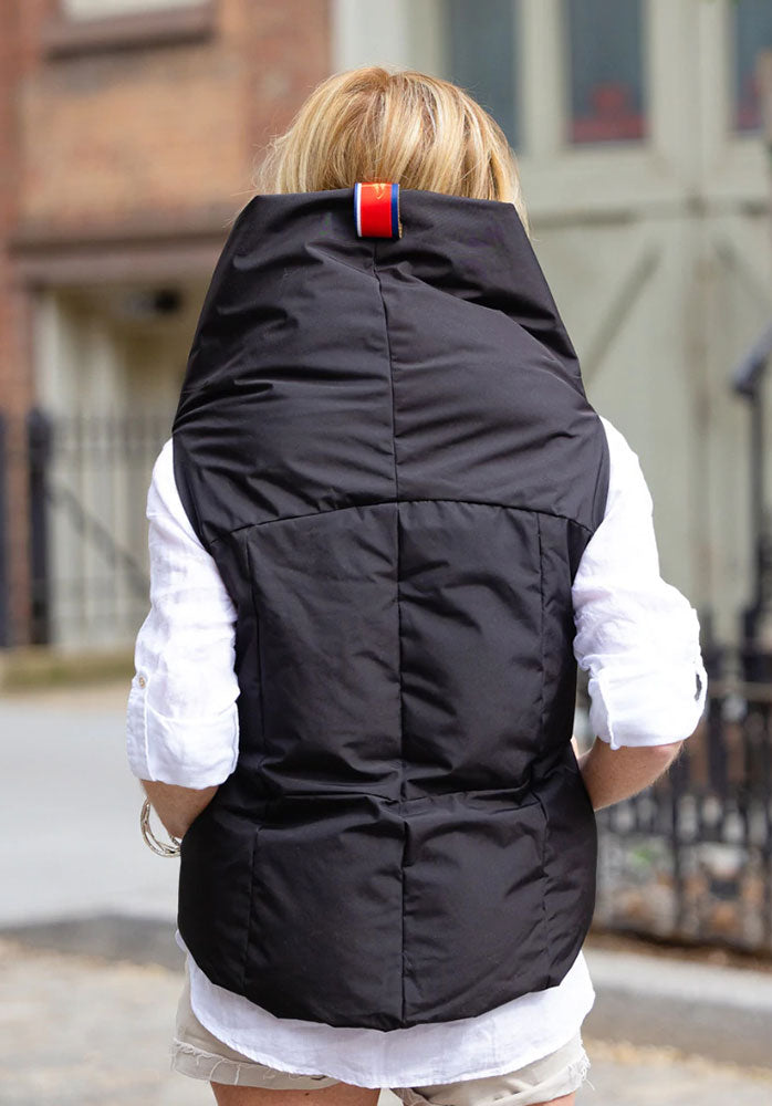pretty puffer vest black back shop margos and co