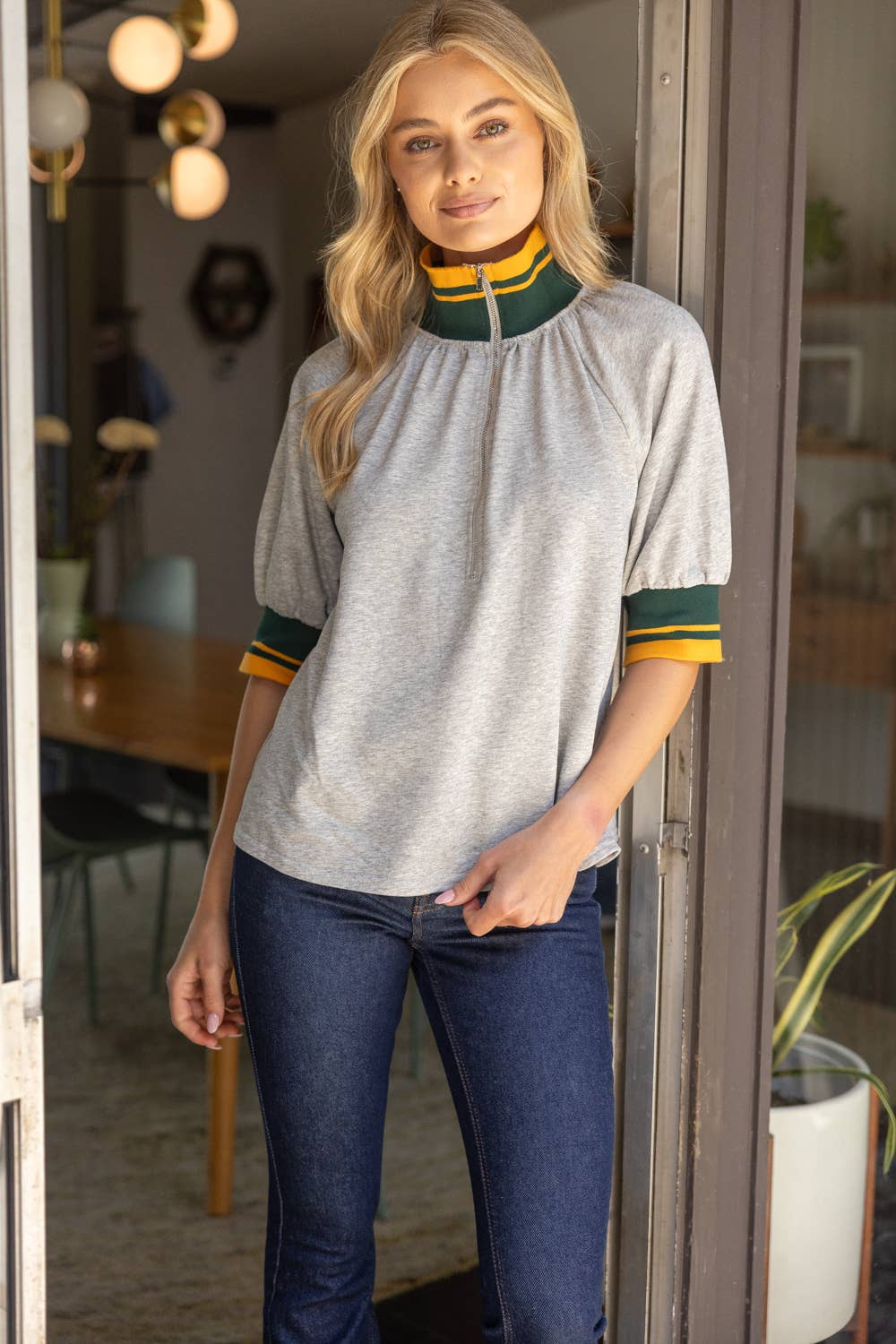 Quarter Zip Striped
