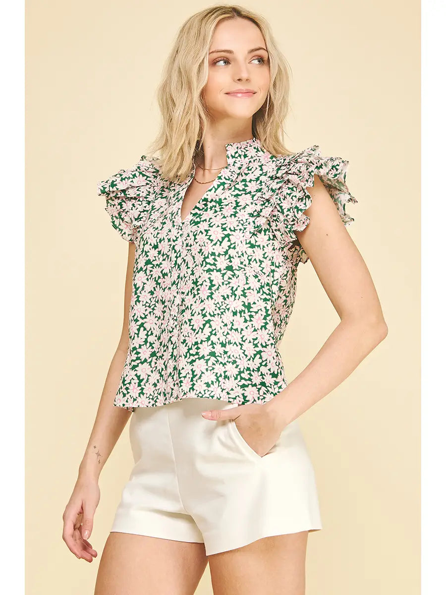 Pink and Green Floral