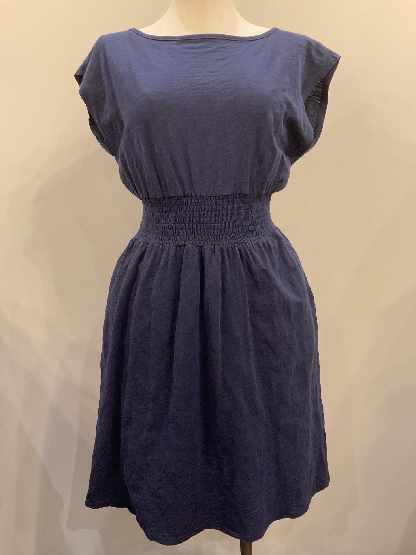 Short Dolman Smocked Waist Dress