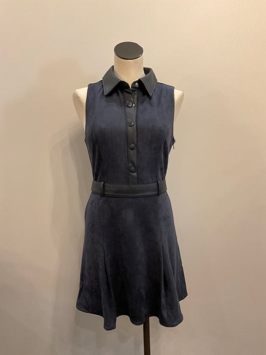 Navy Suede-Like Mini