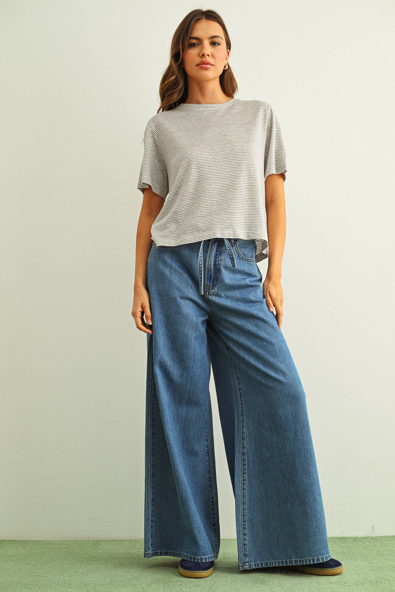 STRIPE SLUB S/S TOP