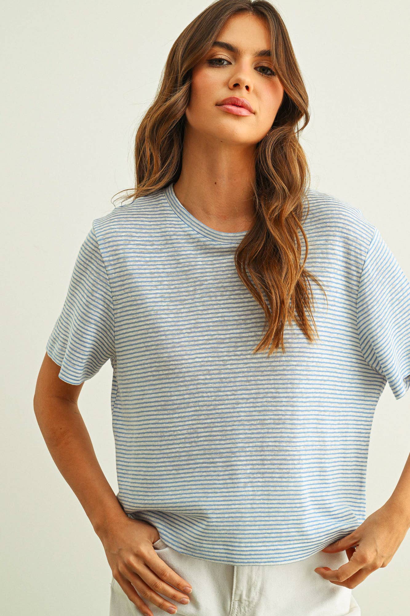 STRIPE SLUB S/S TOP