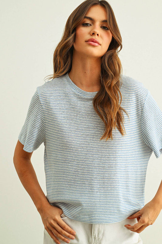 STRIPE SLUB S/S TOP