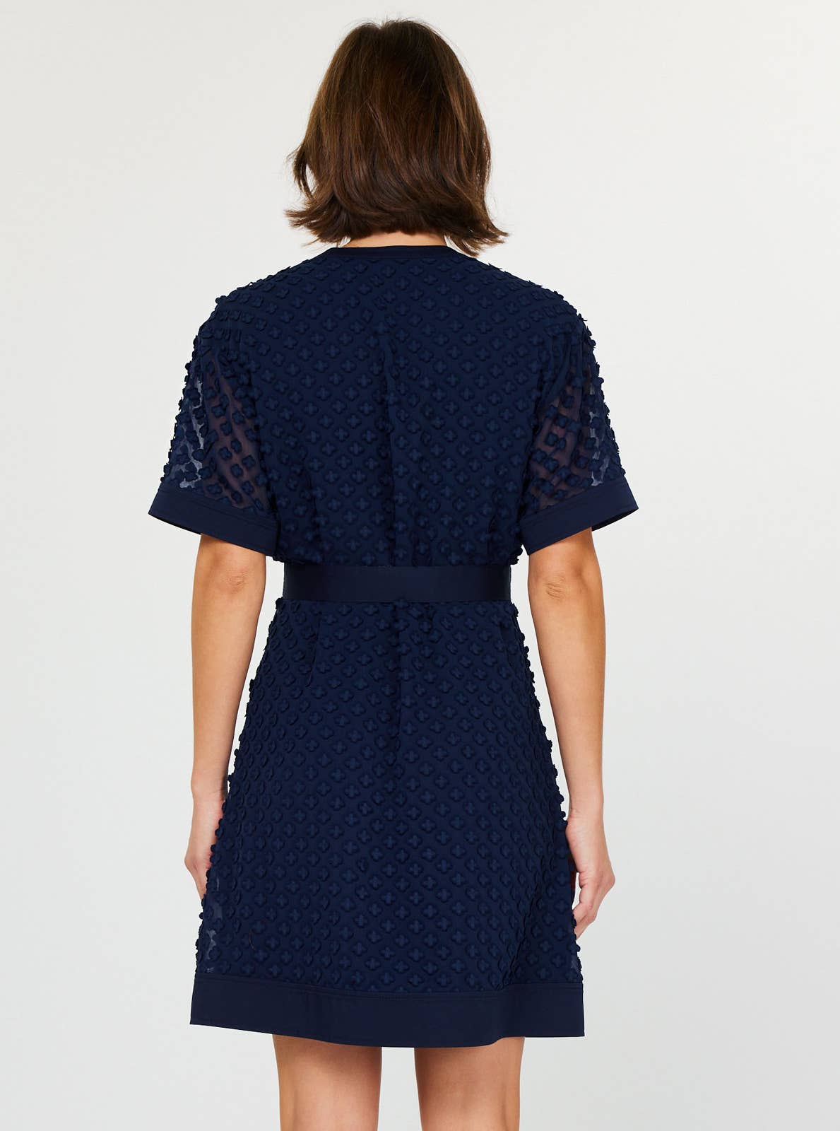 3D Floral Button Down Mini Dress