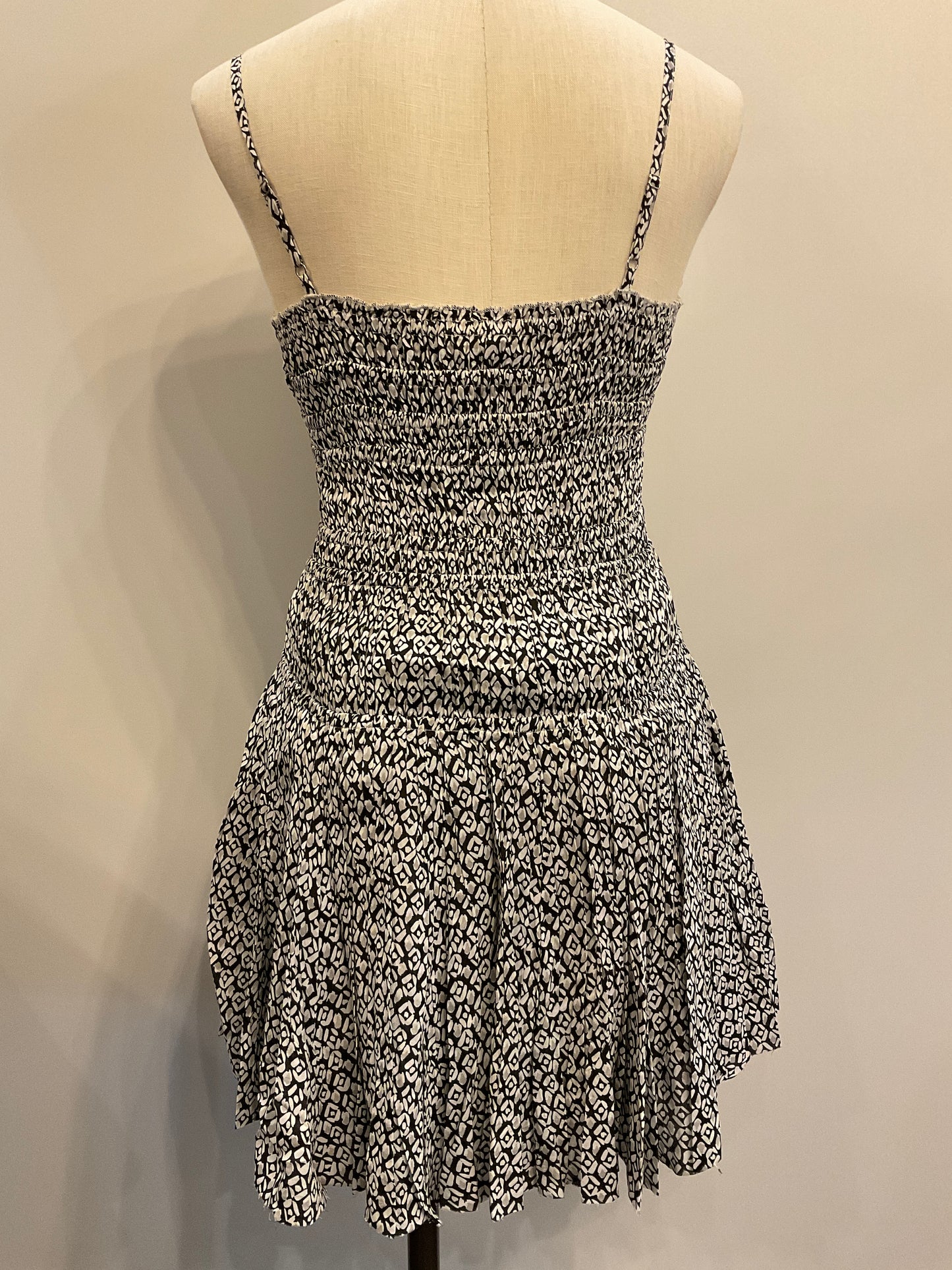 Black Zina Smocked Mini