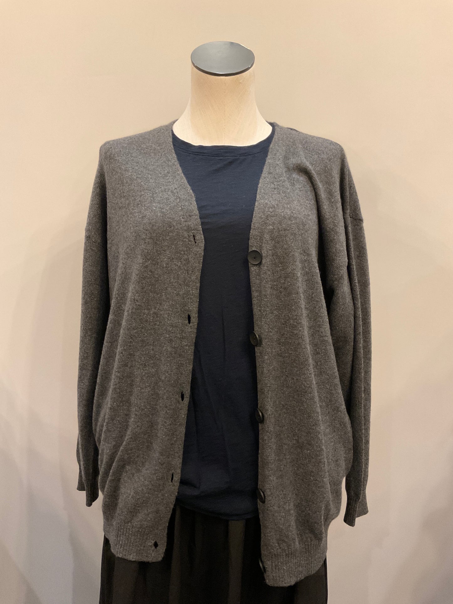 Self Contrast Grey Cardi
