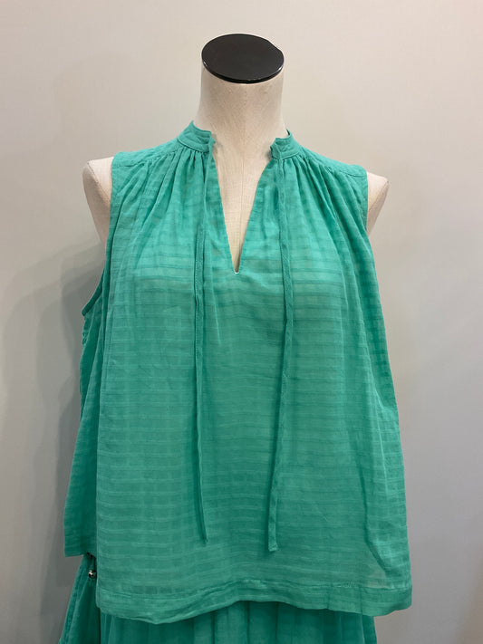 Z Supply Mint Tie Neck Top