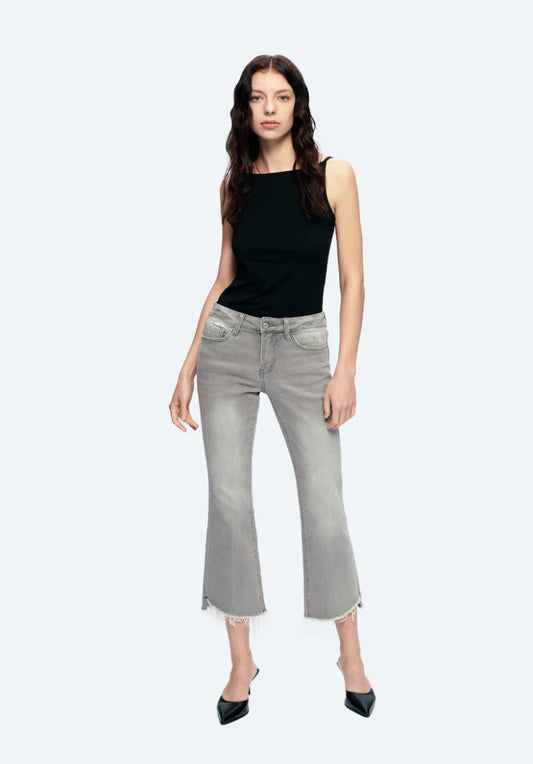 Bayeas High Rise Straight Gray Jeans