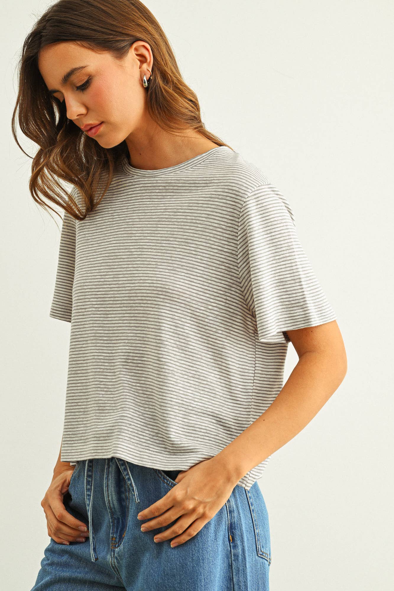 STRIPE SLUB S/S TOP