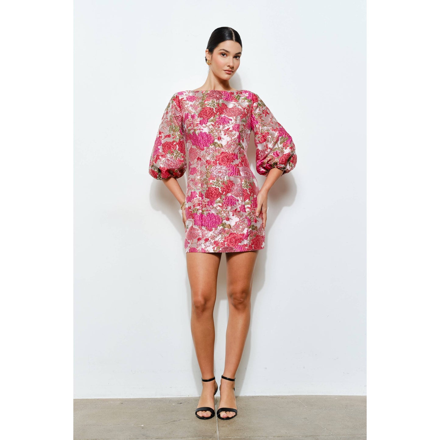 Luxe Floral Jacquard Dress