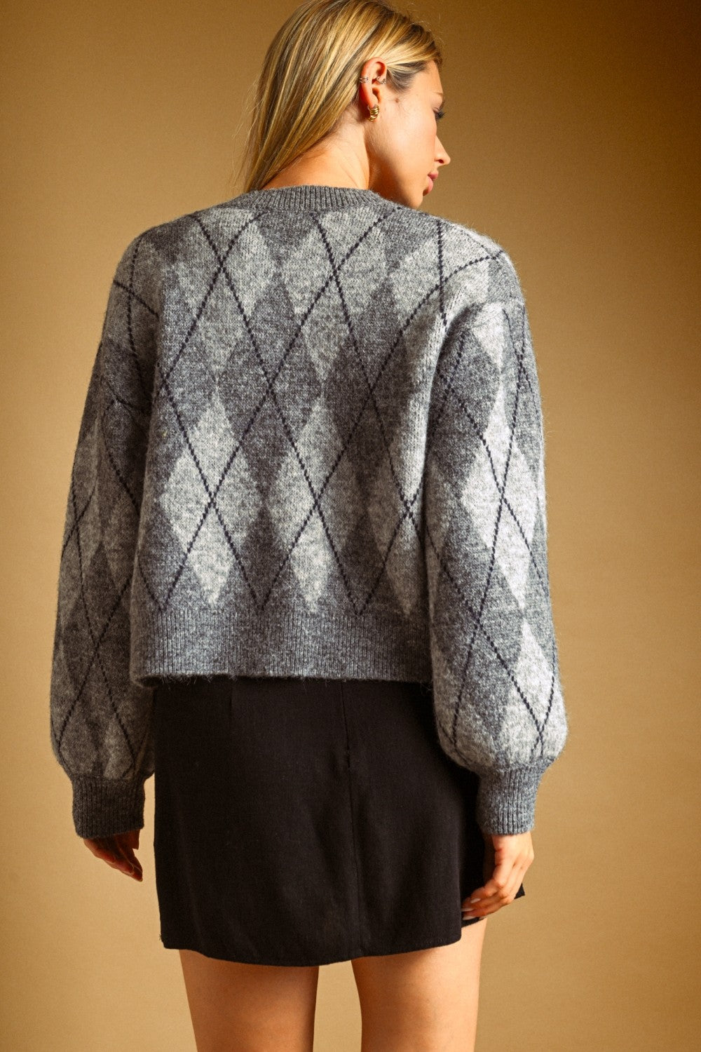Argyle Button Cardi