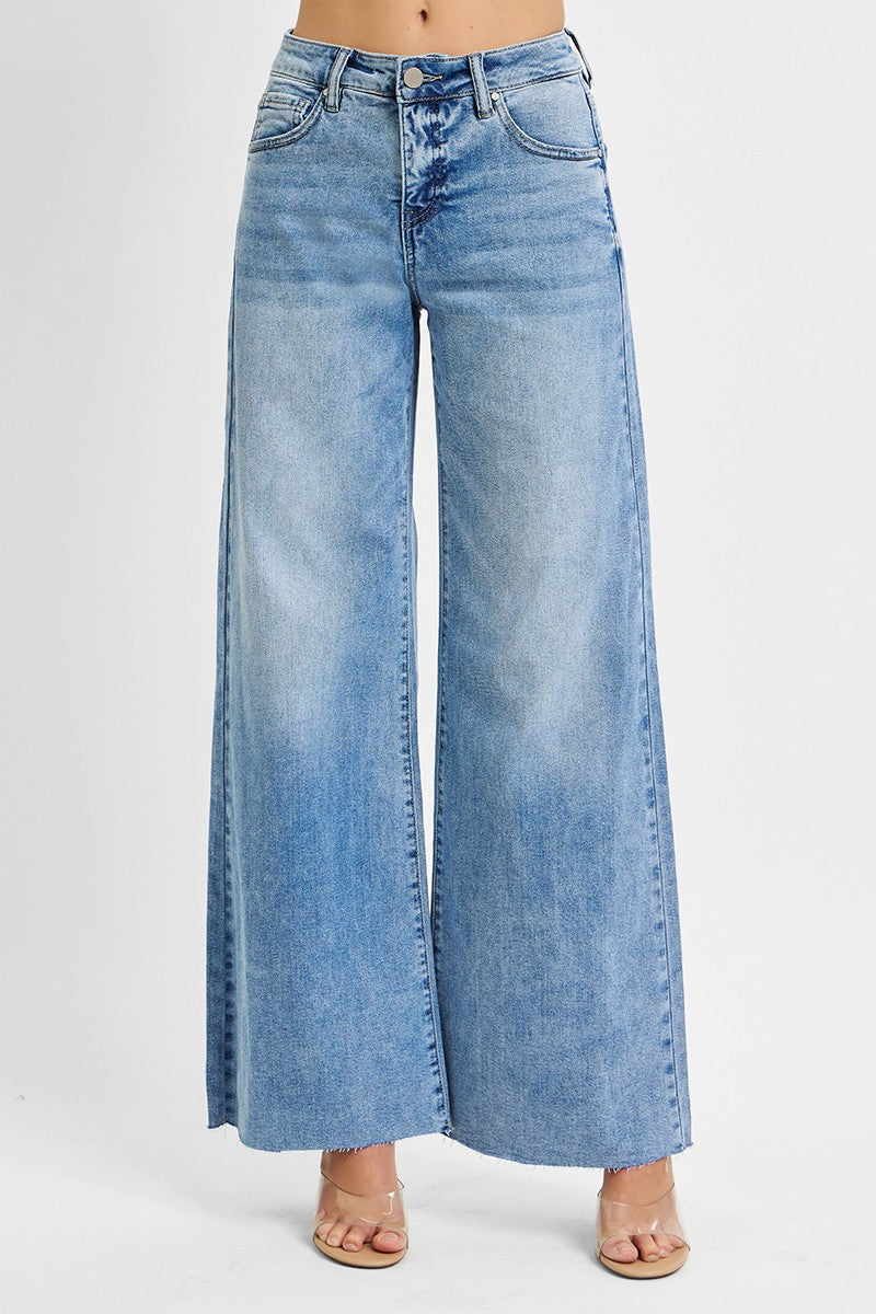 TC High Rise Ankle Palazzo Jeans